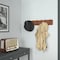 Flash Furniture Daly Wall Mounted 34in Brown Solid Pine Wood Storage Rack with 7 Hooks HGWA-SCR-7-BRN-GG - alternate 2